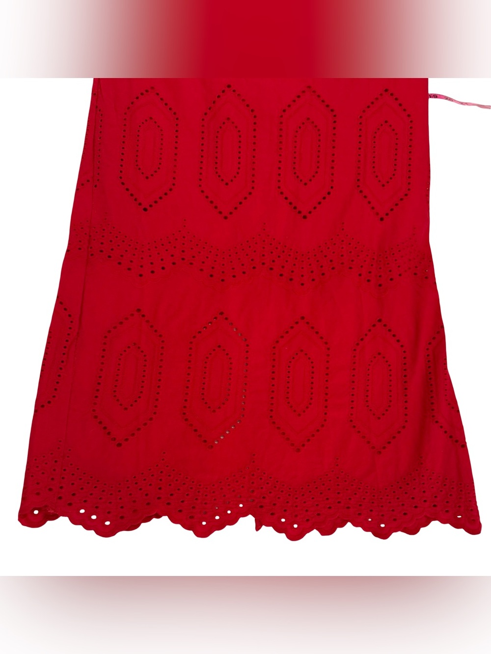NWT Hyacinth House Red Eyelet Beaded Strap Midi Ibiza Dress Chic Summer Small - Picture 6 of 13